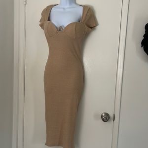 Tan dress from Fashion Nova